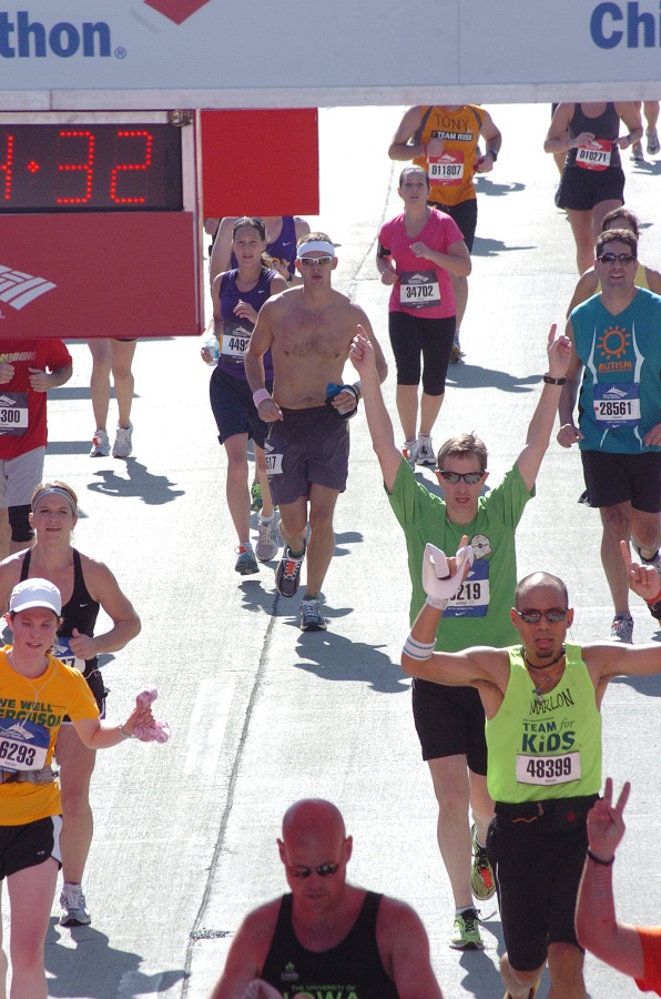 Want to feel good about yourself? Finish a marathon. (Finish line, Chicago 2011)