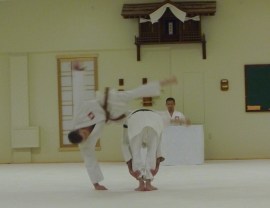 Jumping over partner.