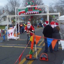 Santa paces the way.