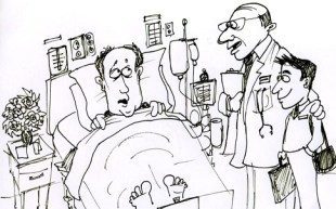 This is my young intern, Doogie. He's going to ask you the same questions you've already answered to me and six other people, but no worries - his fee is only half that of mine.