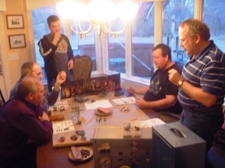 The gang takes a break from slaughter and pillage to taste-test the chocolate.