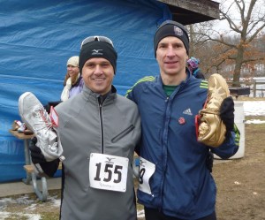 2013 race finish. What am I supposed to do with one shoe - and spray-painted to boot?