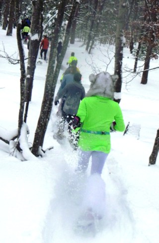 Dashing through the snow. You can see how the snow gets kicked up behind you. Click for a better view.