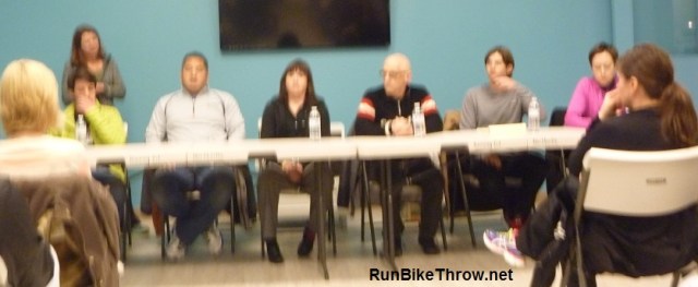 The panel from left to right: Parker, Jeff K., Kristen, Jef M., Trevor, Farra.