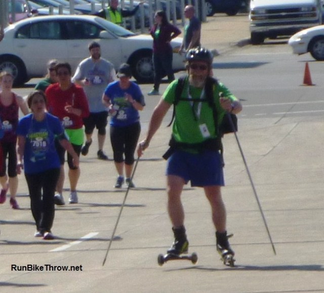 I'm not sure roller skis were race legal, but they're way cool.