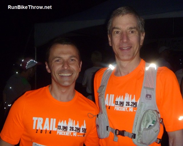 At the start area with a fellow Trail Marathoner of two weeks ago. I may be crazy, but I have company!