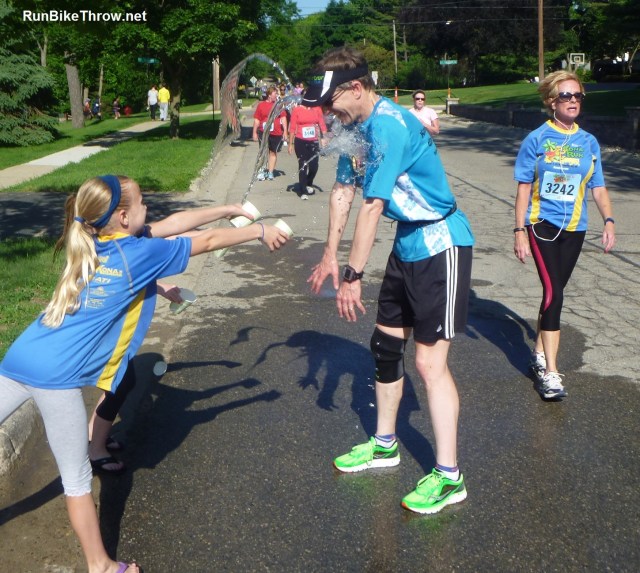 The price of banditry - getting splashed by little girls.