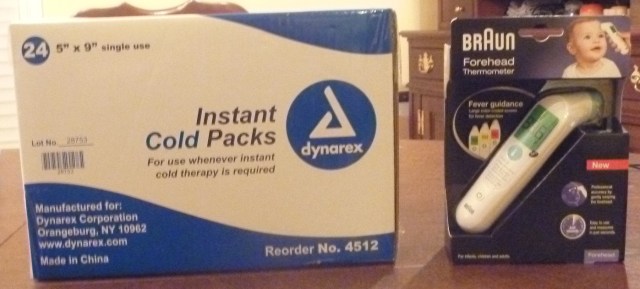 Thermometer and Cold Packs