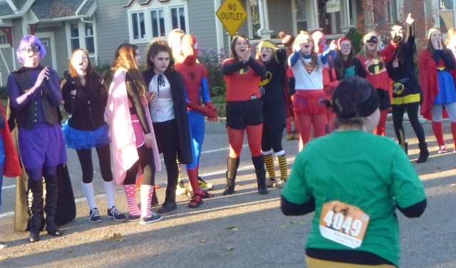 One of the many cheering sections along the way - another nice touch.