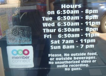 Honestly? Up here you have to tell people not to bring guns into a coffee shop? (This is actually in Duluth, but it's close enough.)