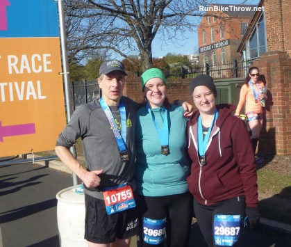 Also taking part - daughter Tori (center) and Jess, her SO, finishing the 8K..