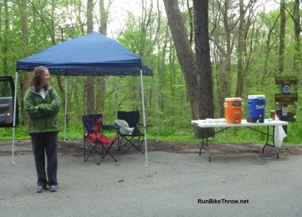 There were several friendly water stops, but not enough for me to run without a bottle.