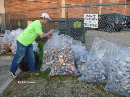 Final sort before tossing in the dumpster.