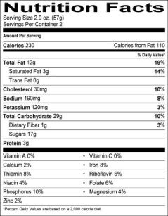 single-muffin-nutrition-information